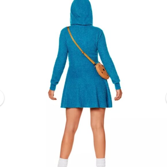 Sesame Street Cookie Monster Halloween Costume Hooded Dress Adult XL NWT - Picture 2 of 3